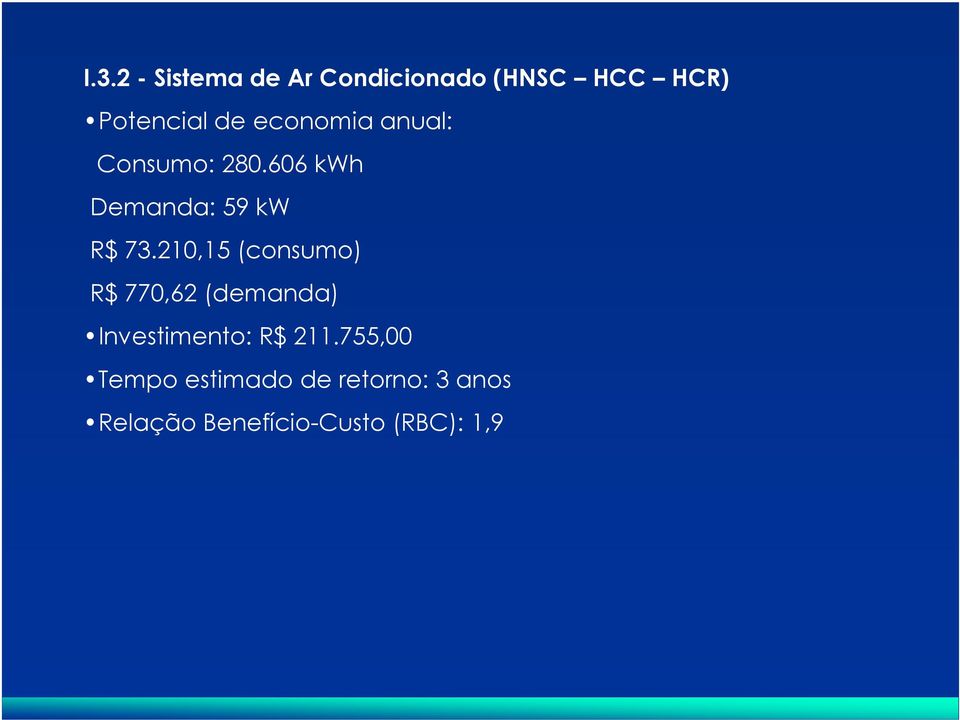 210,15 (consumo) R$ 770,62 (demanda) Investimento: R$ 211.