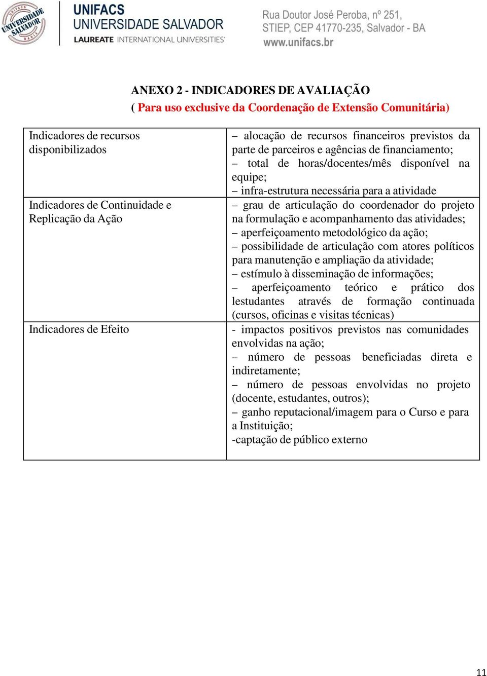 grau de articulação do coordenador do projeto na formulação e acompanhamento das atividades; aperfeiçoamento metodológico da ação; possibilidade de articulação com atores políticos para manutenção e