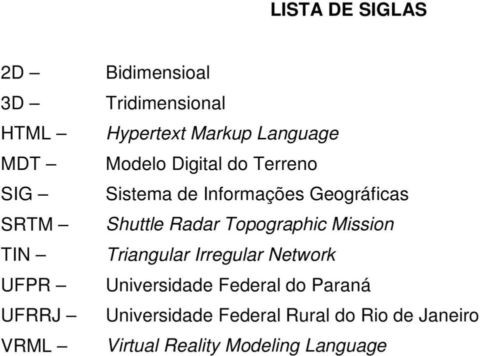 Informações Geográficas Shuttle Radar Topographic Mission Triangular Irregular Network