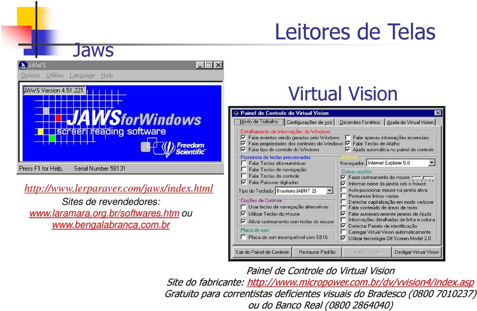 br Painel de Controle do Virtual Vision Site do fabricante: http://www.micropower.com.