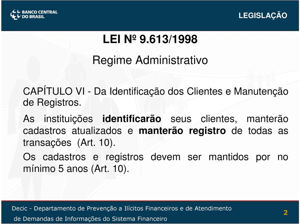 Manutenção de Registros.