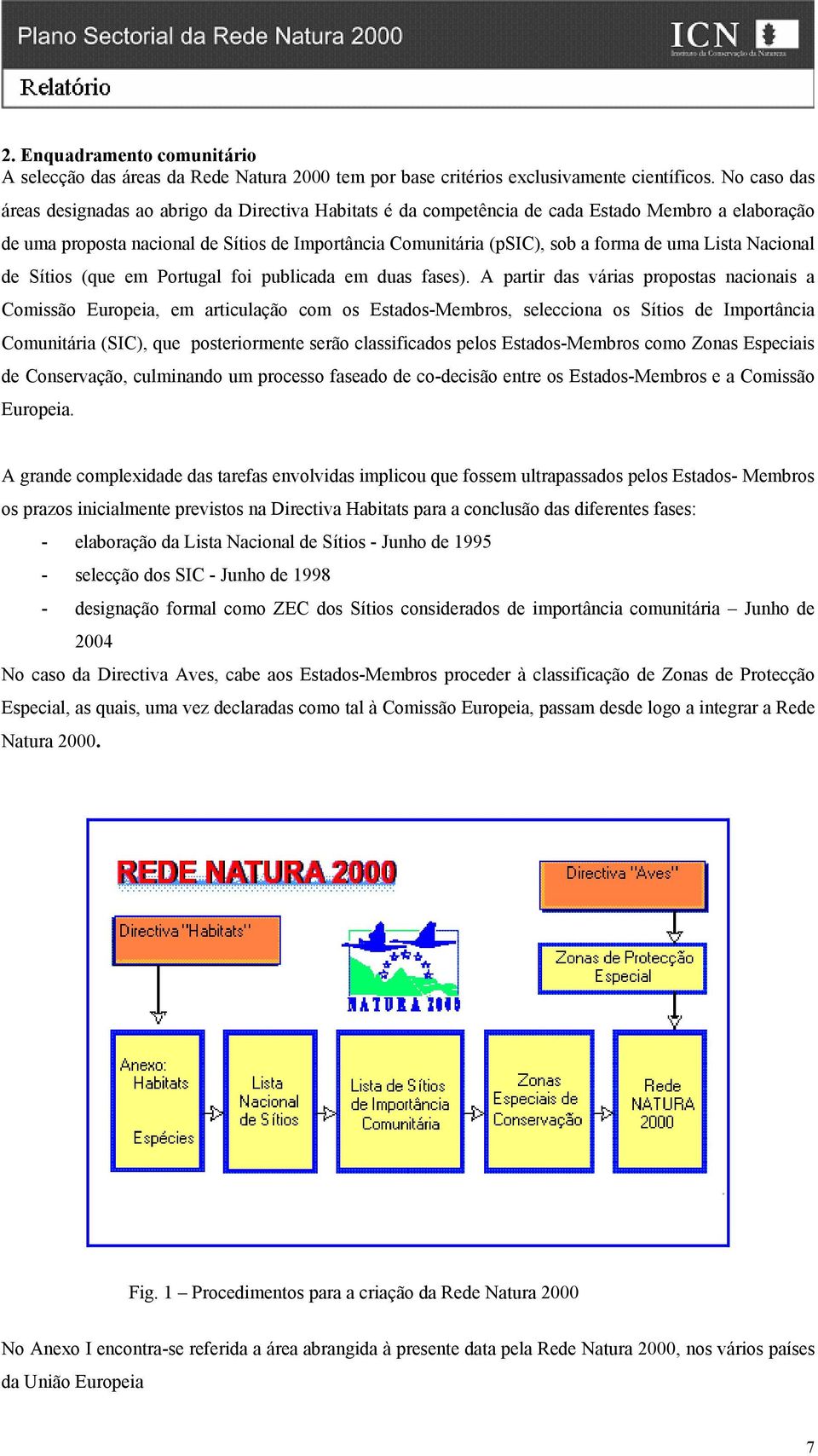 uma Lista Nacional de Sítios (que em Portugal foi publicada em duas fases).