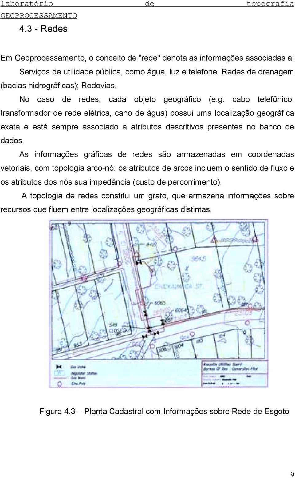 g: cabo telefônico, transformador de rede elétrica, cano de água) possui uma localização geográfica exata e está sempre associado a atributos descritivos presentes no banco de dados.