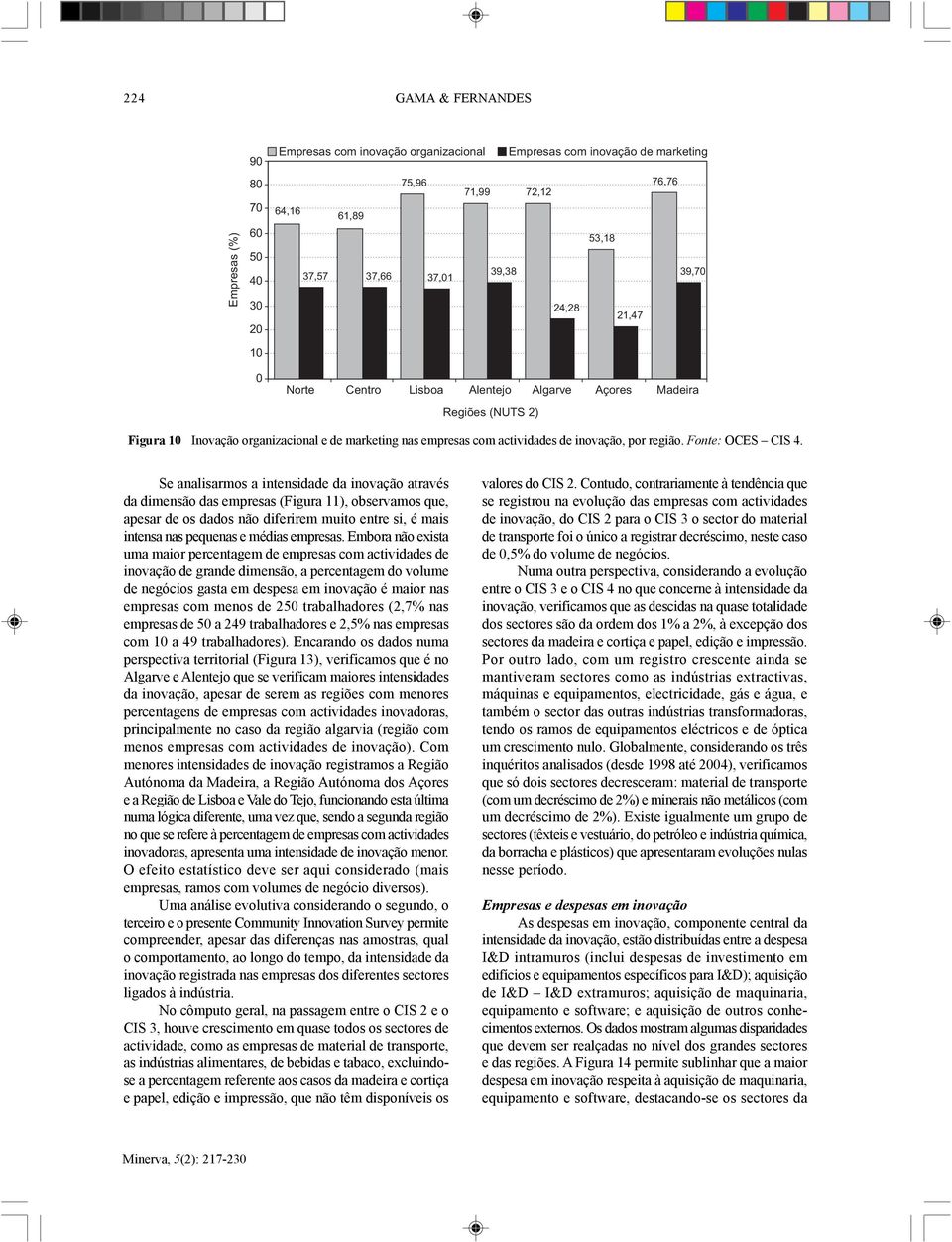 Se analisarmos a intensidade da inovação através da dimensão das empresas (Figura 11), observamos que, apesar de os dados não diferirem muito entre si, é mais intensa nas pequenas e médias empresas.