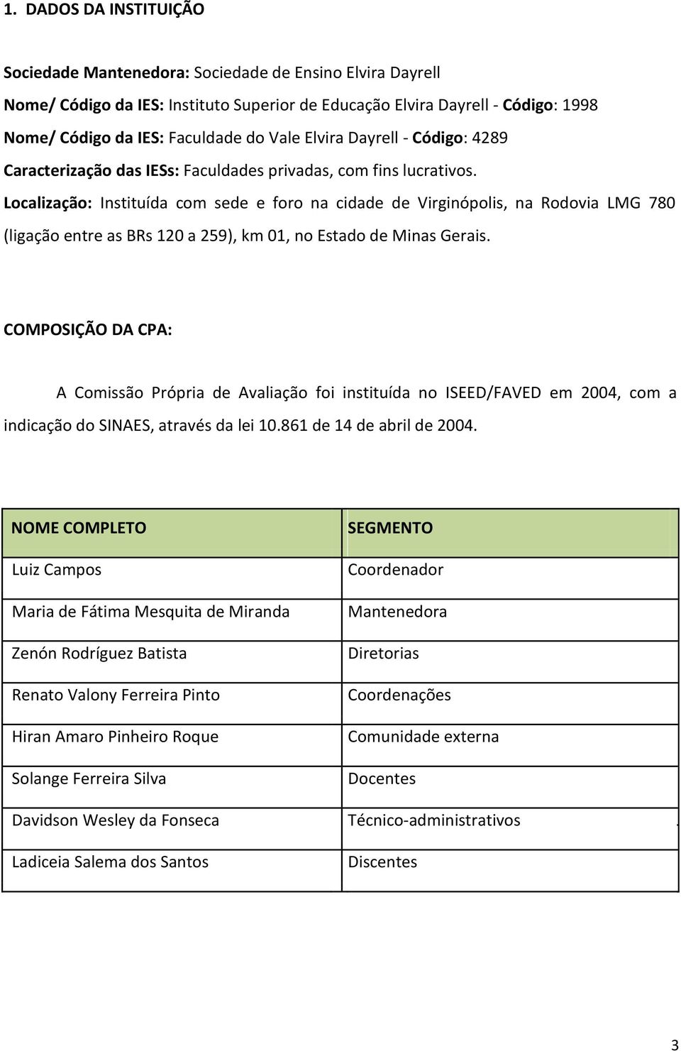 Localização: Instituída com sede e foro na cidade de Virginópolis, na Rodovia LMG 780 (ligação entre as BRs 120 a 259), km 01, no Estado de Minas Gerais.