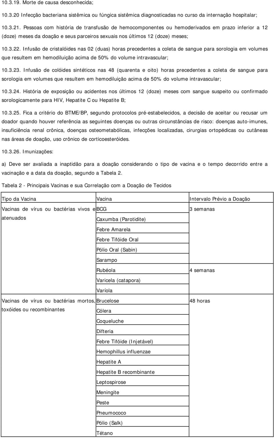 Infusão de cristalóides nas 02 (duas) horas precedentes a coleta de sangue para sorologia em volumes que resultem em hemodiluição acima de 50% do volume intravascular; 10.3.23.