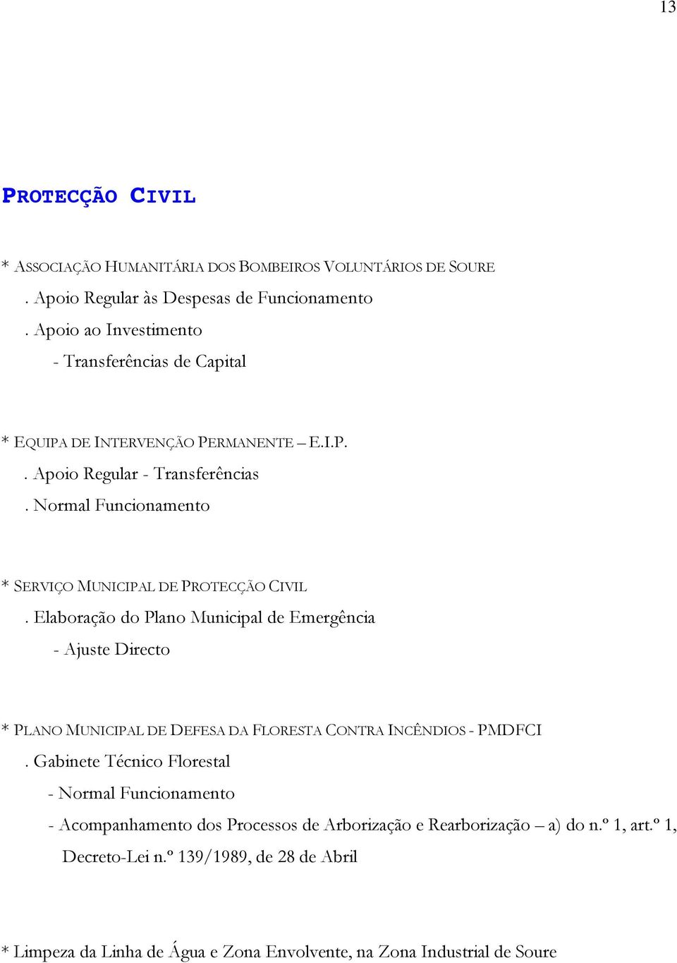 Normal Funcionamento * SERVIÇO MUNICIPAL DE PROTECÇÃO CIVIL.