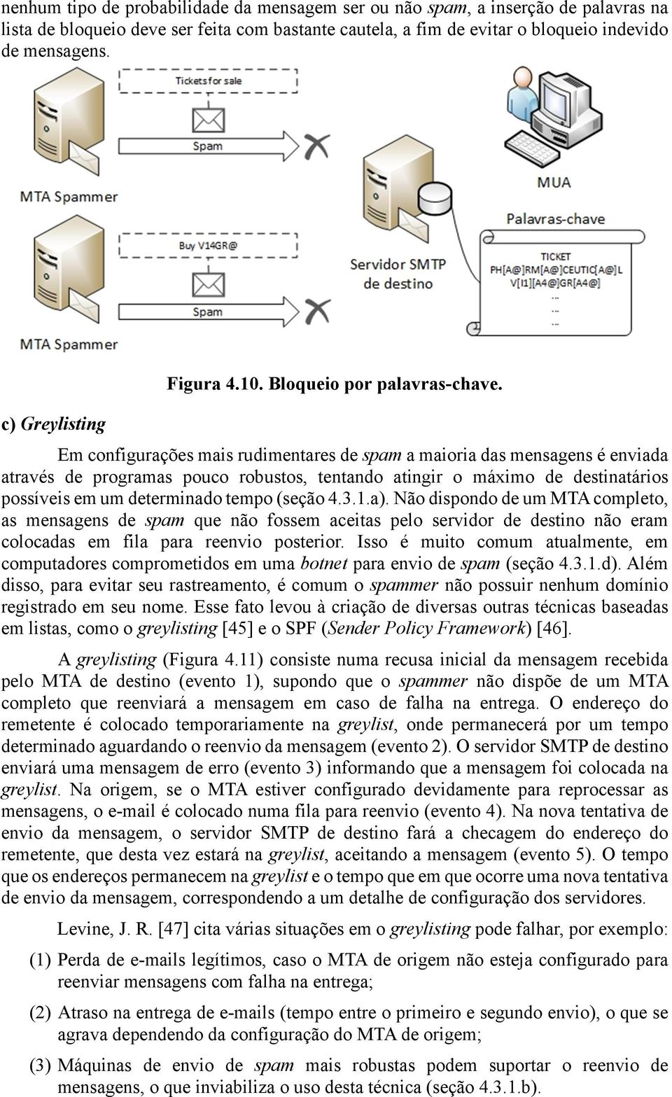 c) Greylisting Em configurações mais rudimentares de spam a maioria das mensagens é enviada através de programas pouco robustos, tentando atingir o máximo de destinatários possíveis em um determinado