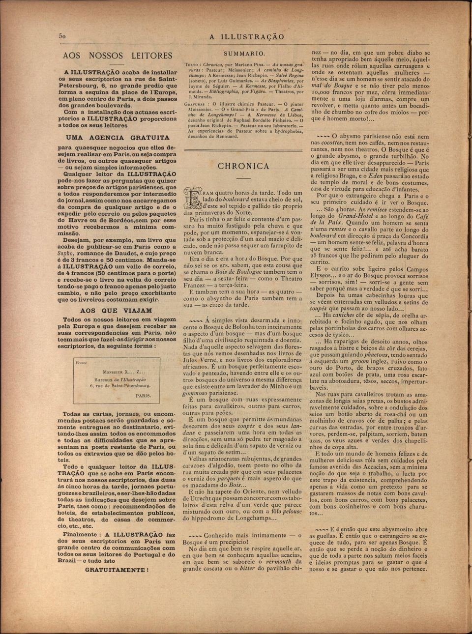 cminh ls Lng- pbr dib s Sguir. mcid. Bibligrphi, ml d Krmss, pr Filh d'i- pr Fígr. Thtrs, pr J. Mirnd. : O illustr cliimic Pstur. O Missnicr. O «Grnd-Prix» Pris. nh Lngchmps!