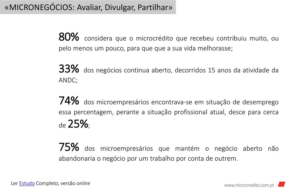 encontrava-se em situação de desemprego essa percentagem, perante a situação profissional atual, desce para cerca de 25%; 75% dos