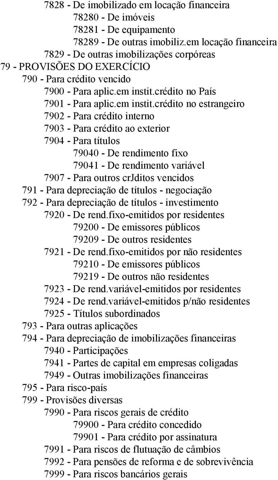 crédito no País 7901 - Para aplic.em instit.