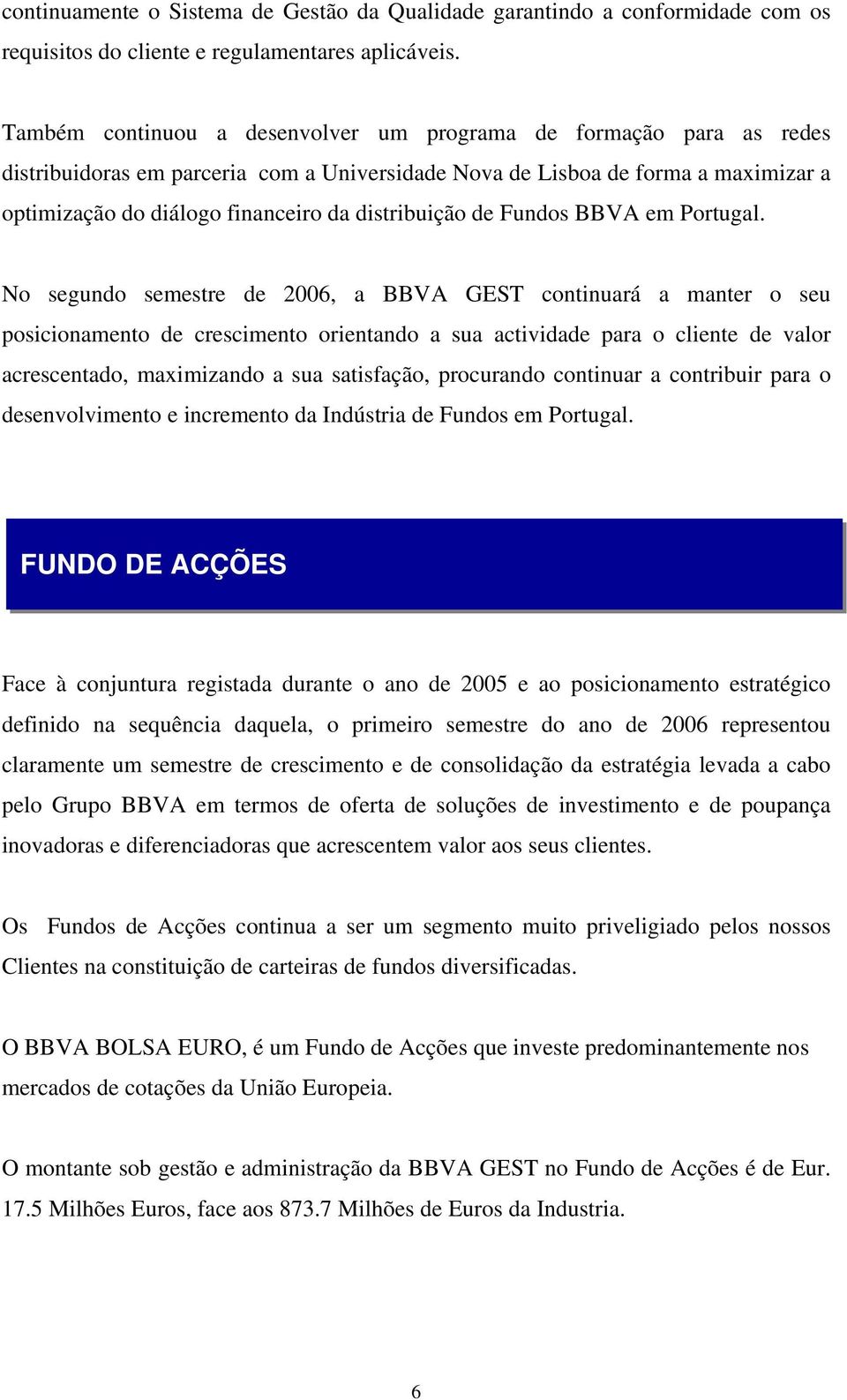 distribuição de Fundos BBVA em Portugal.
