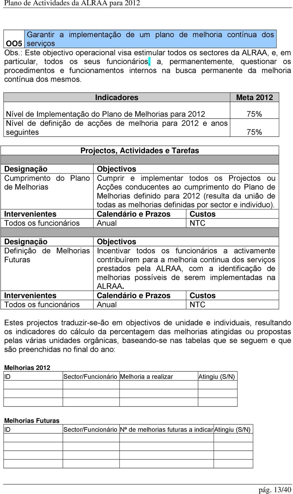 busca permanente da melhoria contínua dos mesmos.