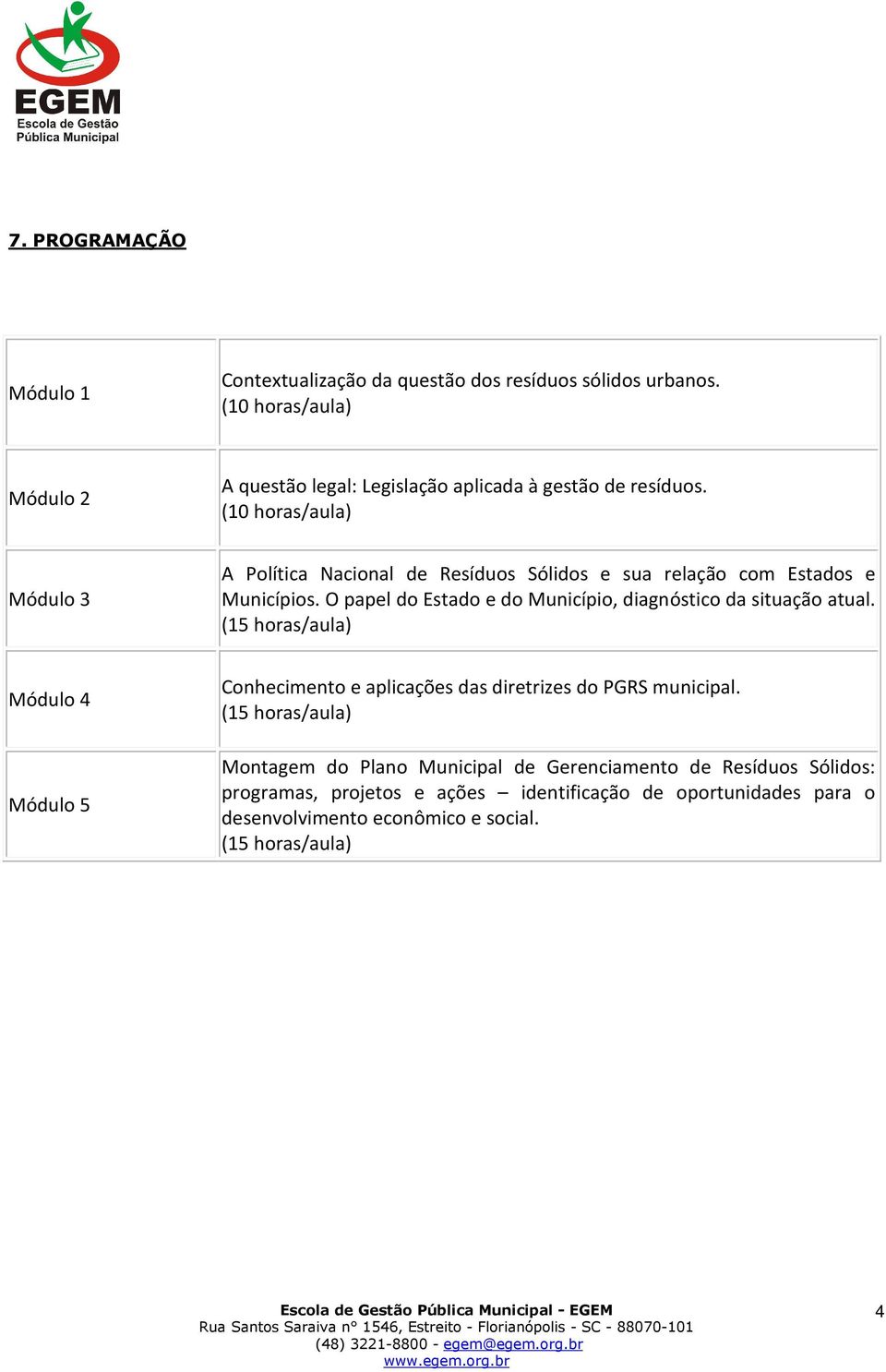 (10 horas/aula) Módulo 3 A Política Nacional de Resíduos Sólidos e sua relação com Estados e Municípios.