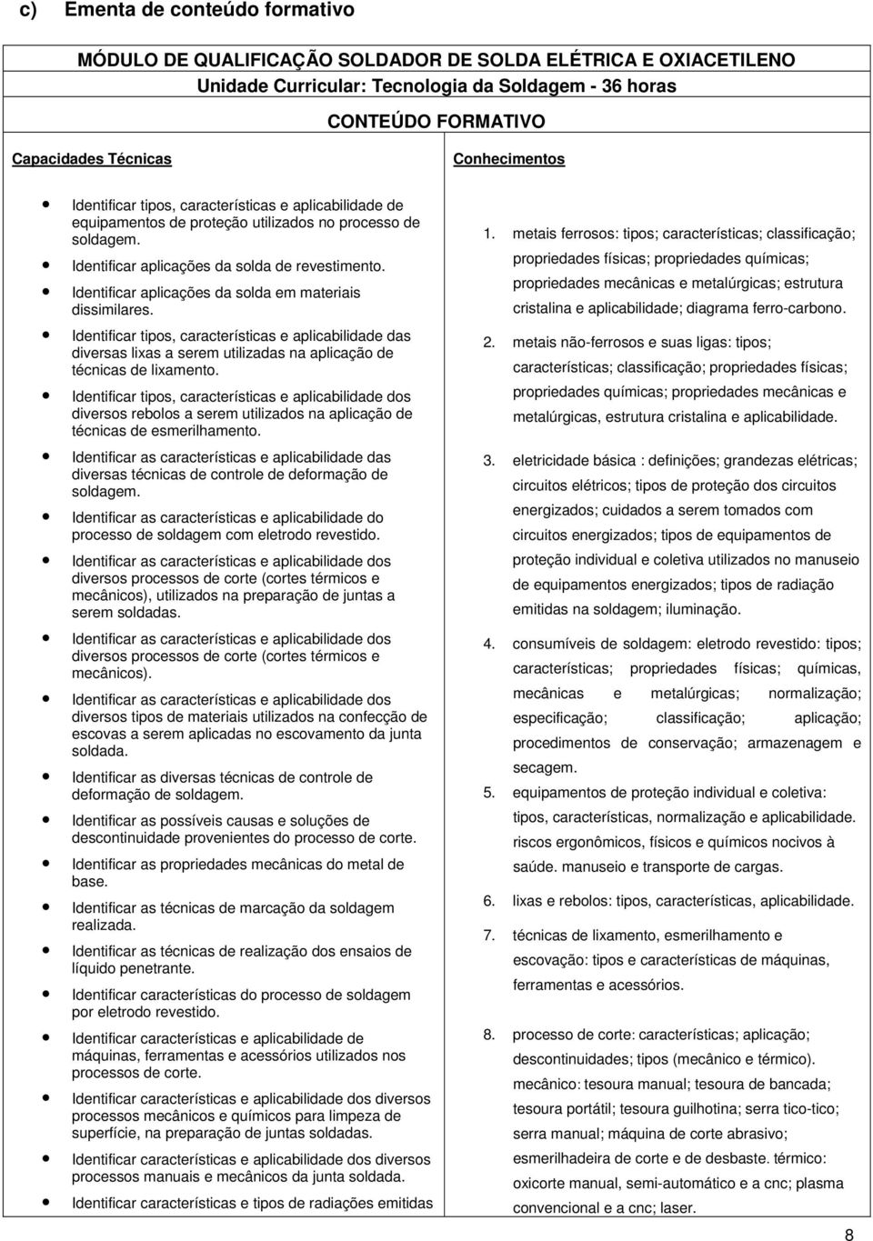 Identificar aplicações da solda em materiais dissimilares. Identificar tipos, características e aplicabilidade das diversas lixas a serem utilizadas na aplicação de técnicas de lixamento.