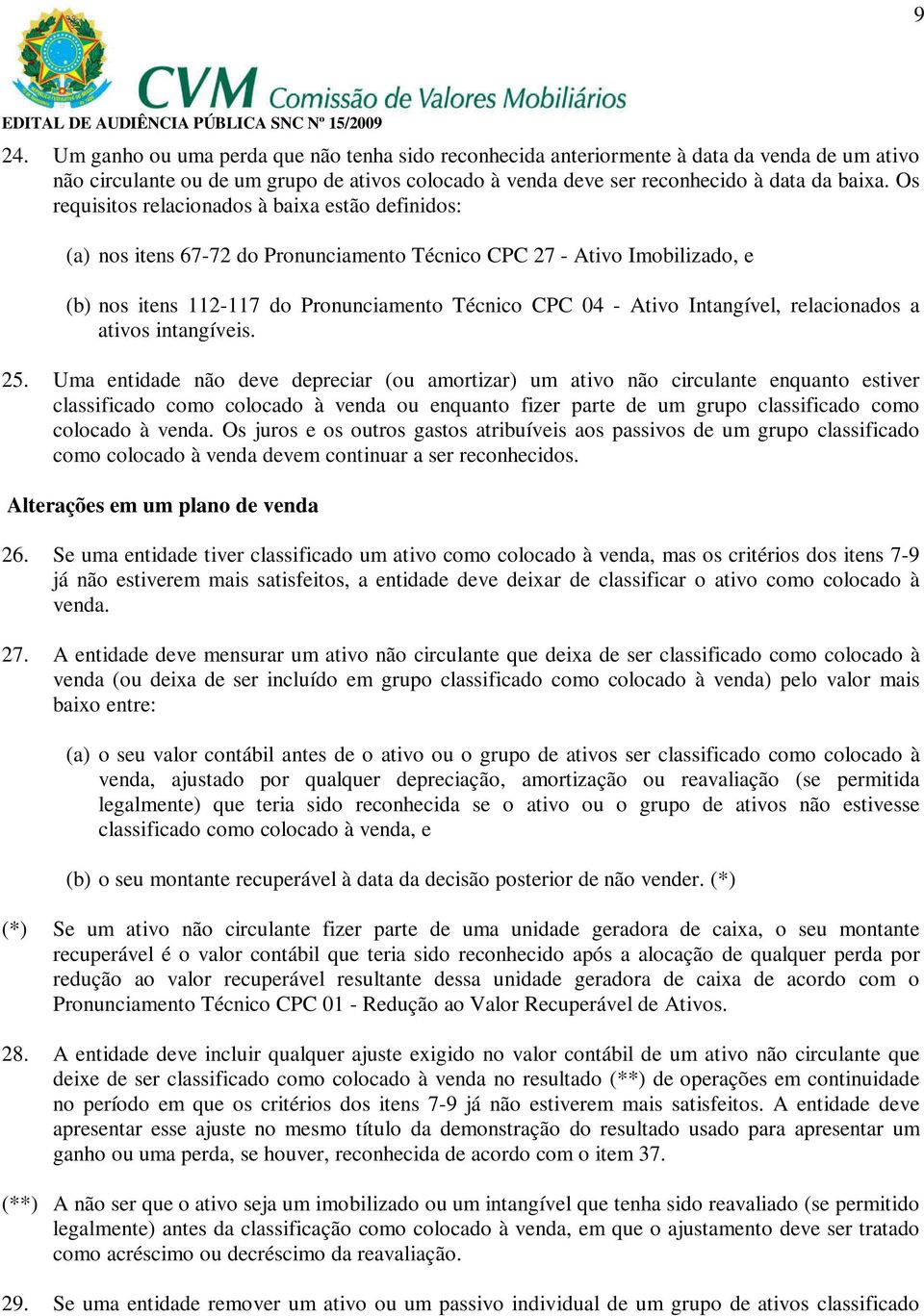 Intangível, relacionados a ativos intangíveis. 25.