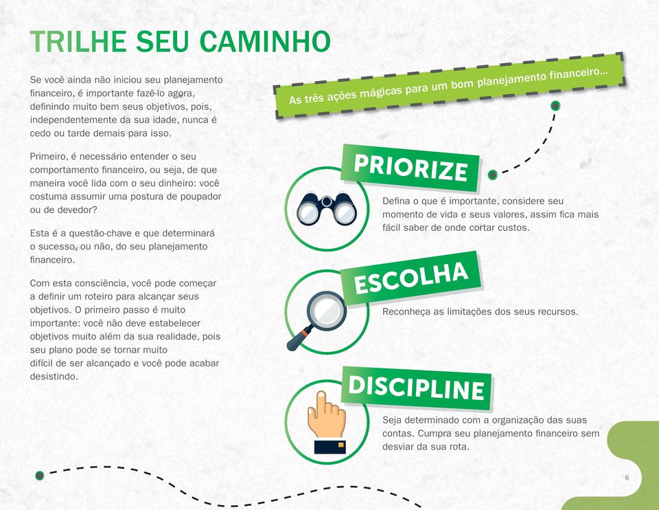 .. Primeiro, é necessário entender o seu comportamento fi nanceiro, ou seja, de que maneira você lida com o seu dinheiro: você costuma assumir uma postura de poupador ou de devedor?