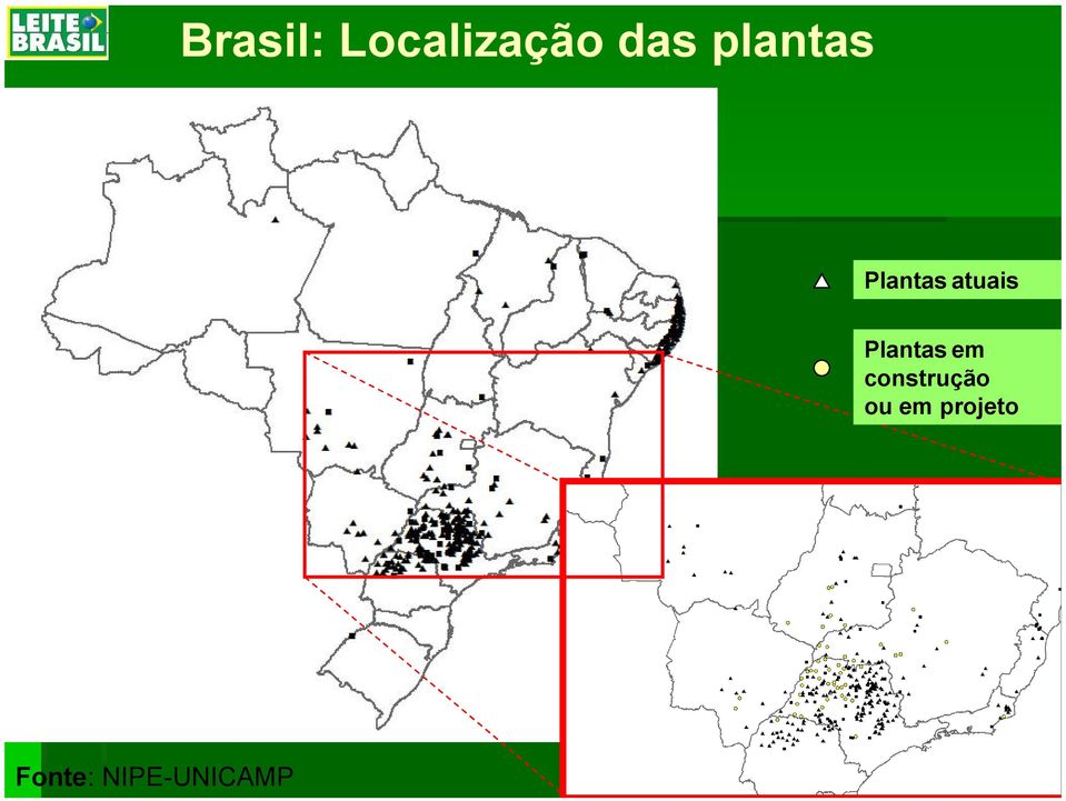 Plantas em construção ou