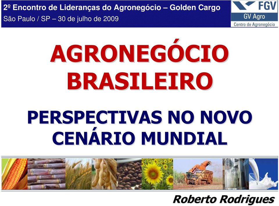 de 2009 AGRONEGÓCIO BRASILEIRO