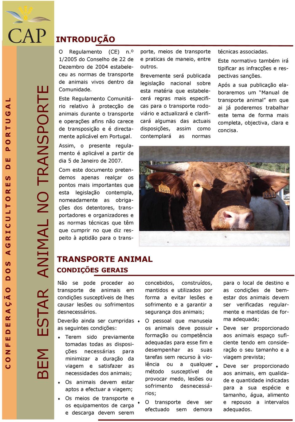 Este Regulamento Comunitário relativo à protecção de animais durante o transporte e operações afins não carece de transposição e é directamente aplicável em Portugal.