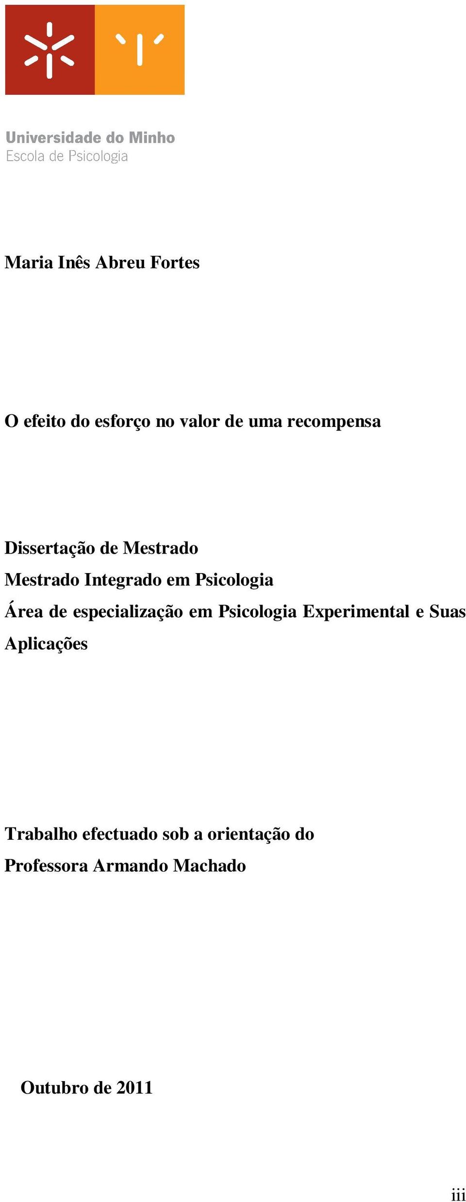 especialização em Psicologia Experimental e Suas Aplicações Trabalho