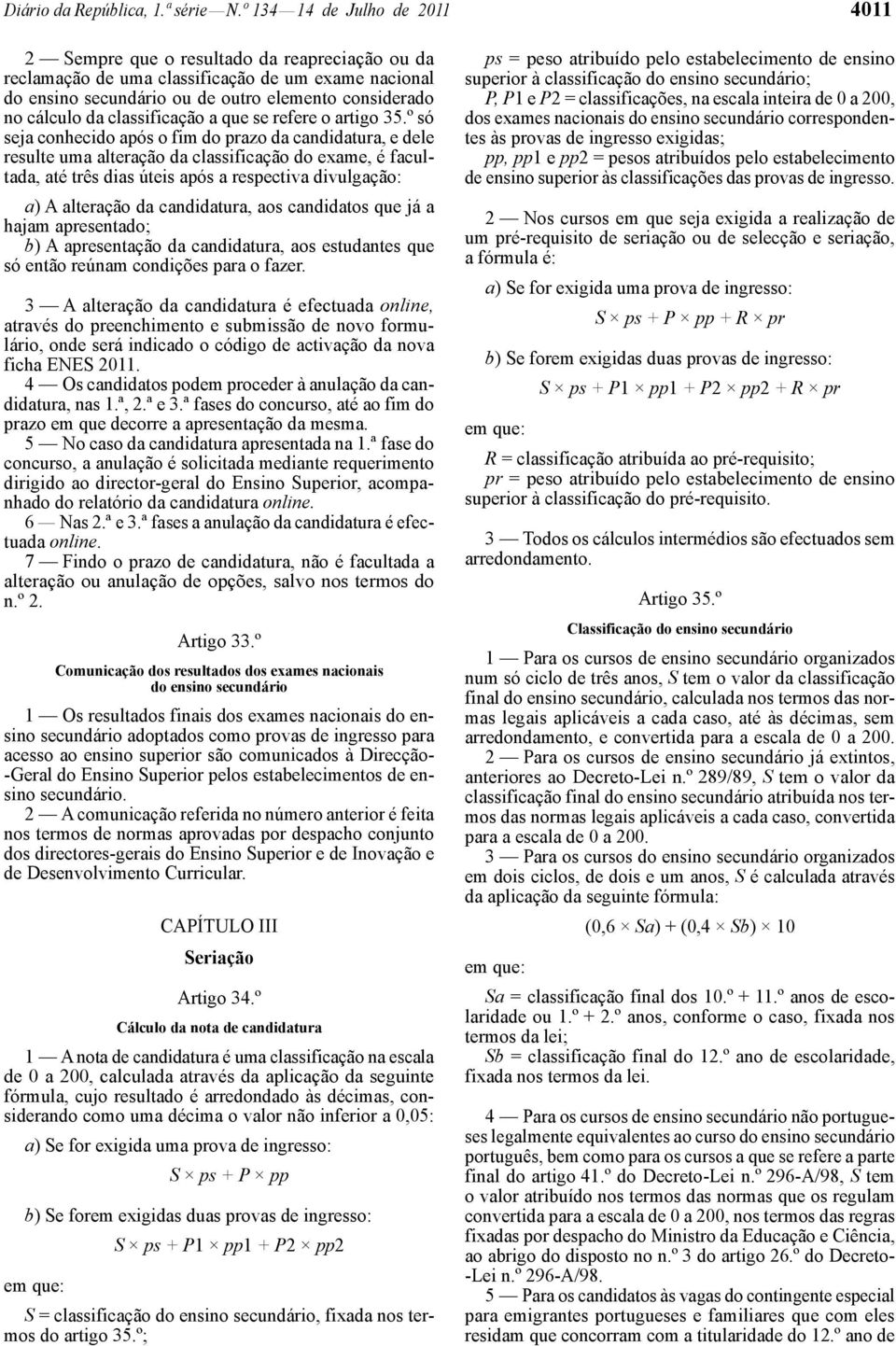 classificação a que se refere o artigo 35.