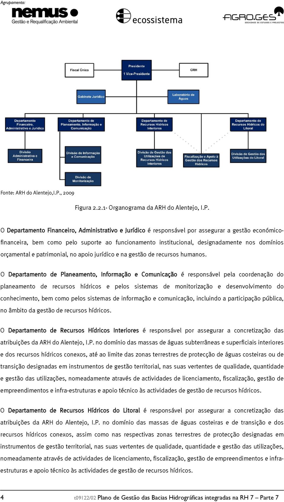 2.1- Organograma da O Departamento Financeiro, Administrativo e Jurídico é responsável por assegurar a gestão económico- financeira, bem como pelo suporte ao funcionamento institucional,