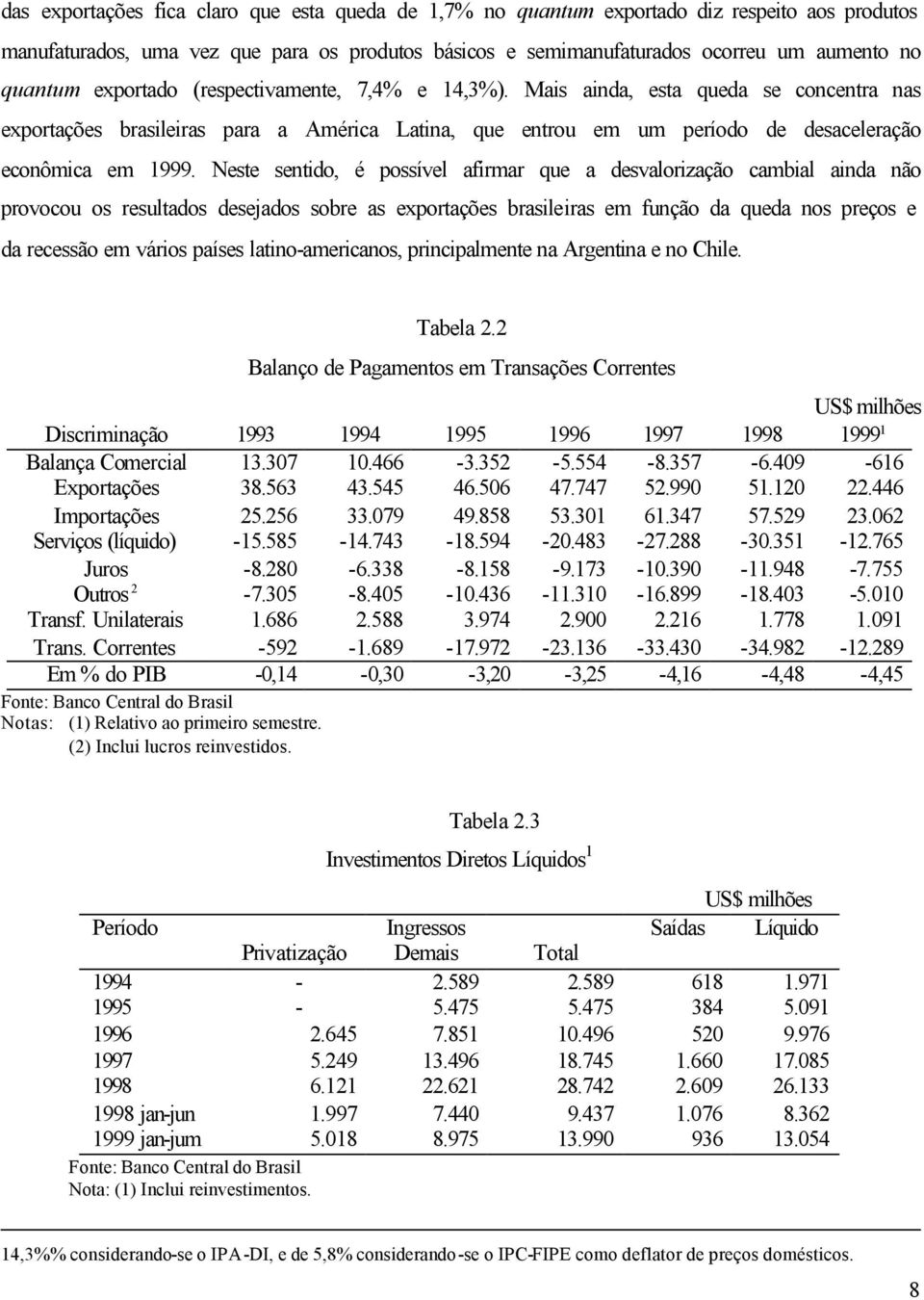 Neste sentido, é possível afirmar que a desvalorização cambial ainda não provocou os resultados desejados sobre as exportações brasileiras em função da queda nos preços e da recessão em vários países