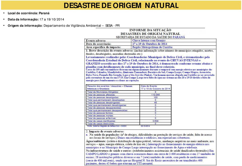 informação: Departamento de Vigilância