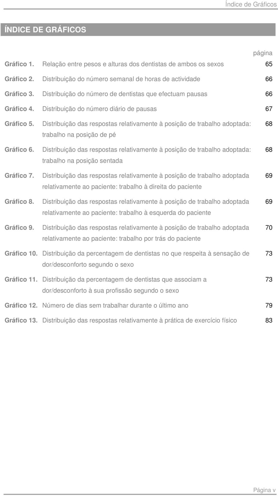 Distribuição das respostas relativamente à posição de trabalho adoptada: trabalho na posição de pé Distribuição das respostas relativamente à posição de trabalho adoptada: trabalho na posição sentada