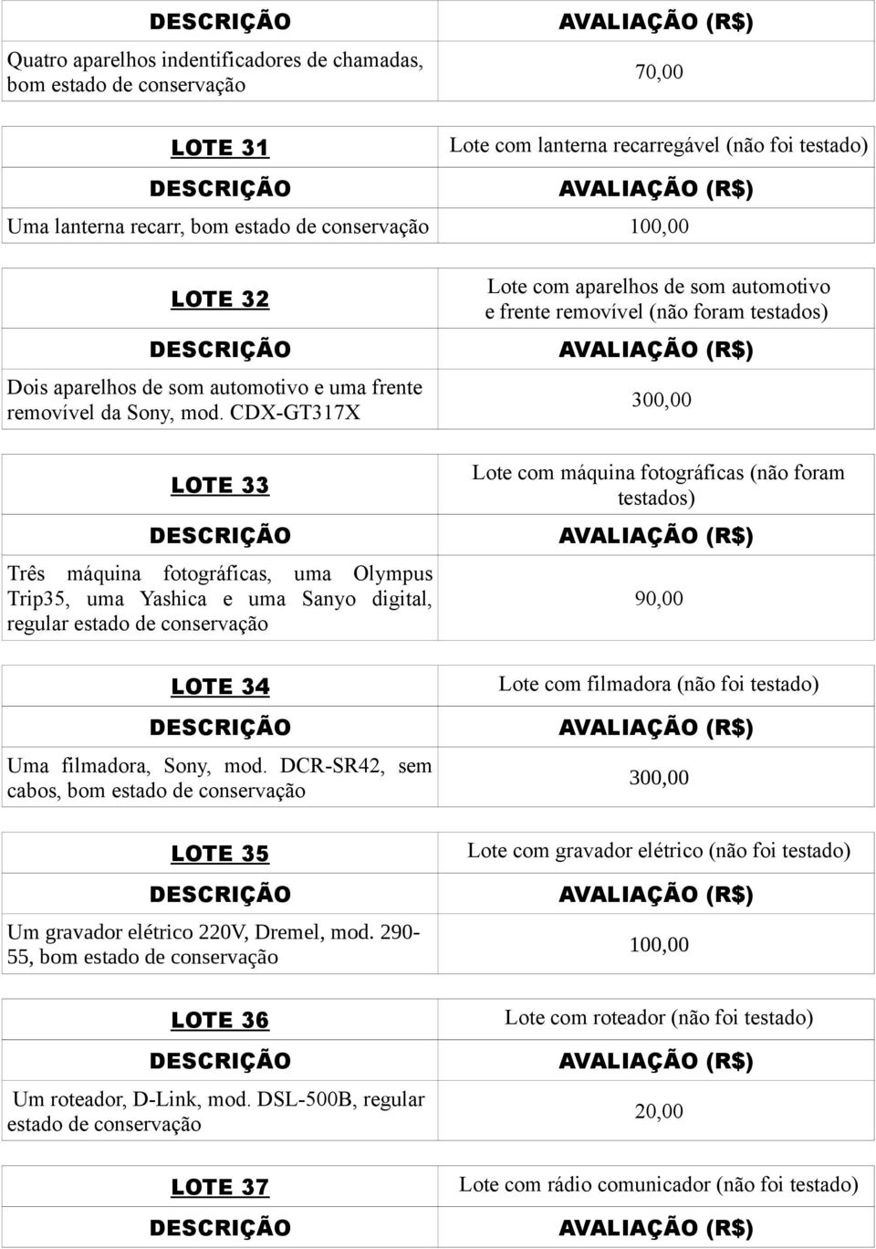 CDX-GT317X LOTE 33 Três máquina fotográficas, uma Olympus Trip35, uma Yashica e uma Sanyo digital, regular estado de Lote com aparelhos de som automotivo e frente removível (não foram testados)