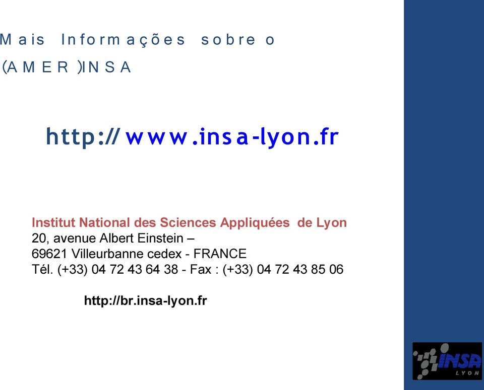 fr Institut National des Sciences Appliquées de Lyon 20, avenue