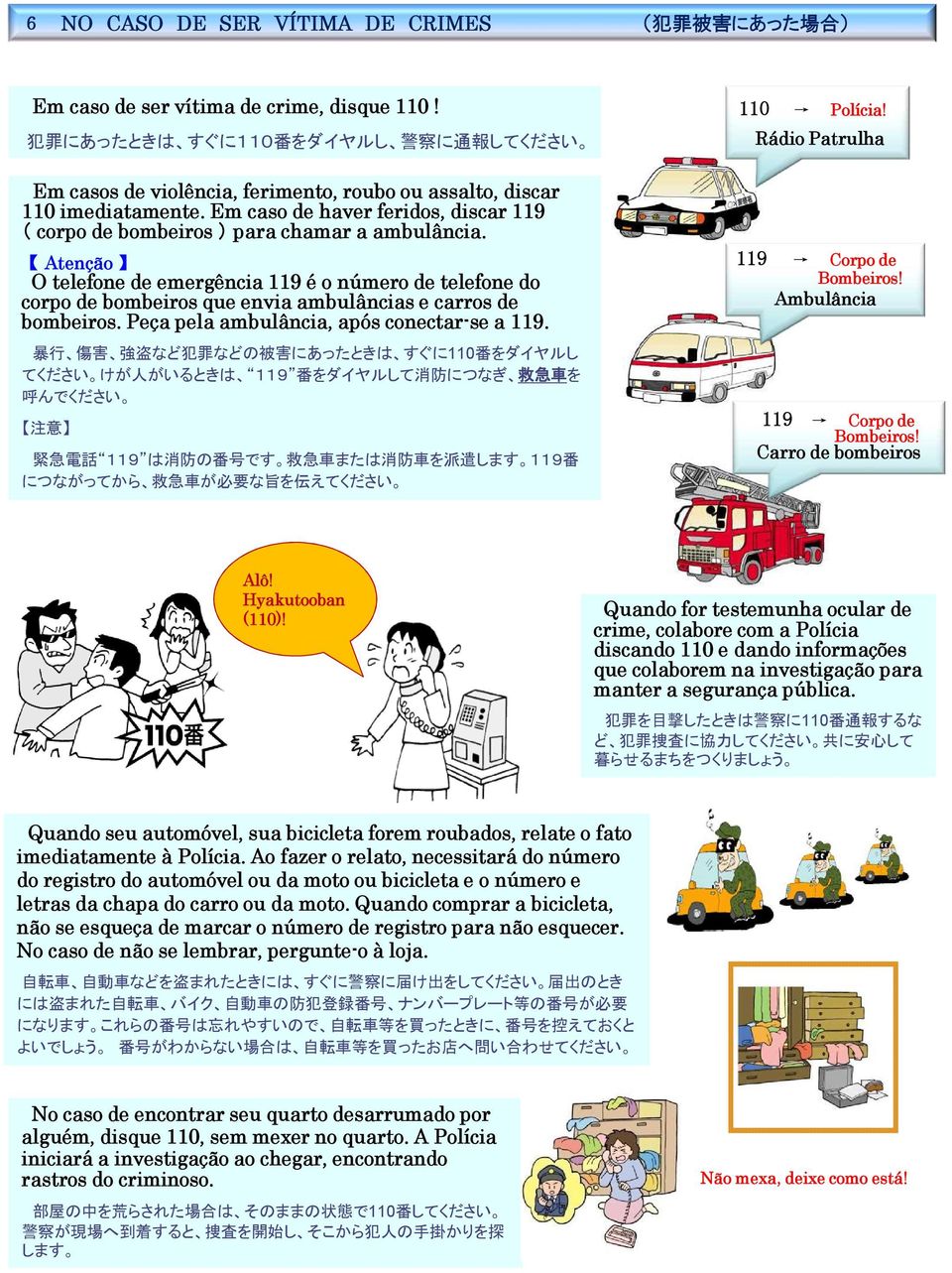 Em caso de haver feridos, discar 119 ( corpo de bombeiros ) para chamar a ambulância.