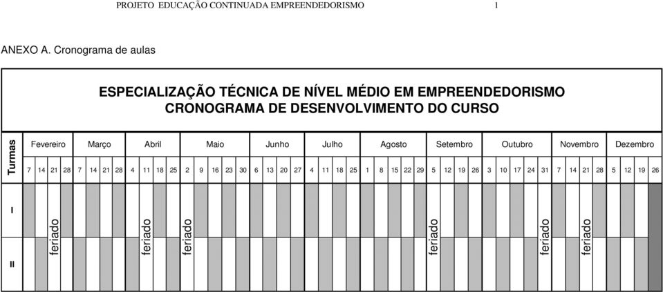 DESENVOLVIMENTO DO CURSO Turmas Fvriro Março Abril Maio Junho Julho Agosto Stmbro Outubro Novmbro