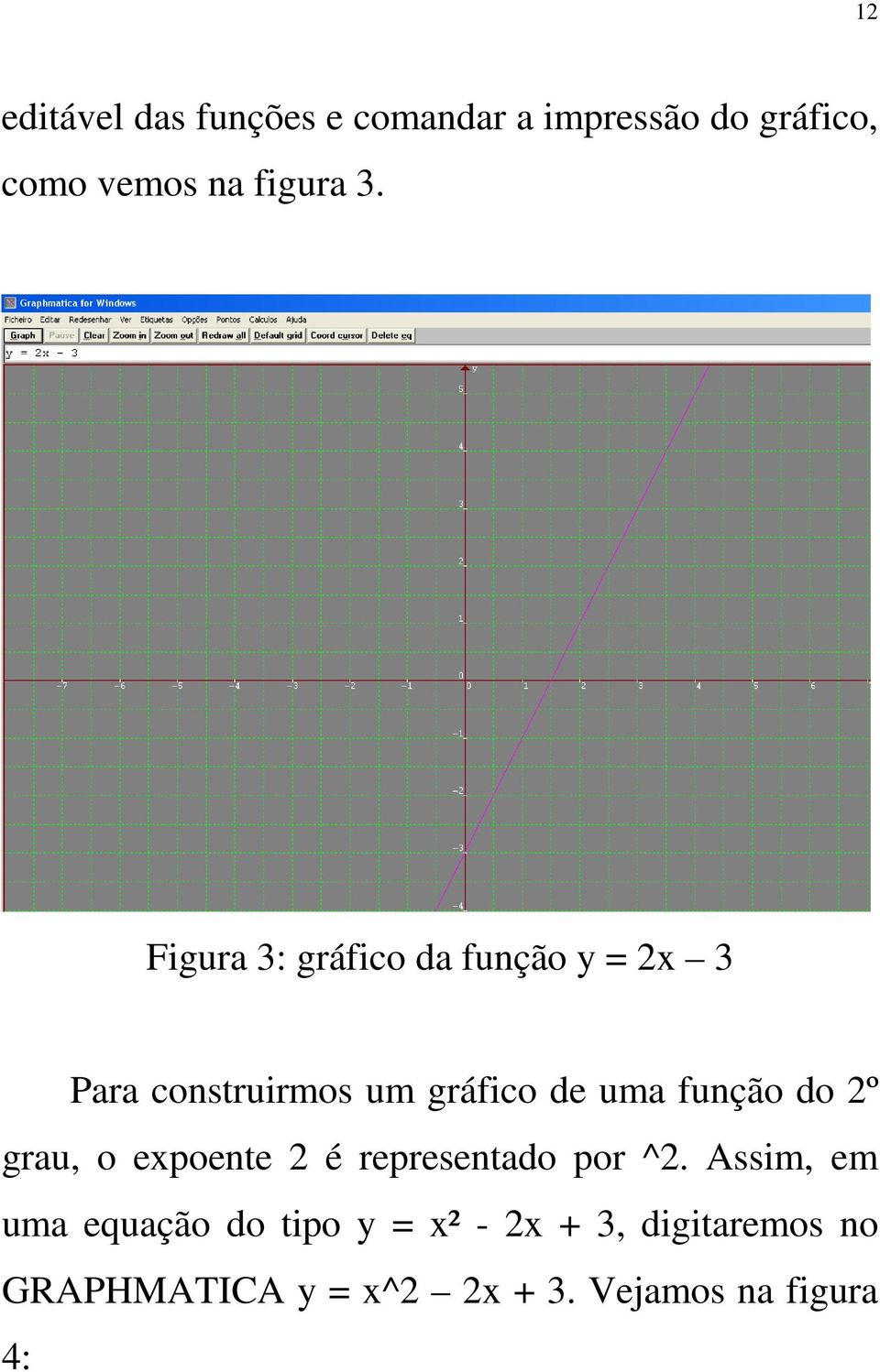 função do 2º grau, o expoente 2 é representado por ^2.