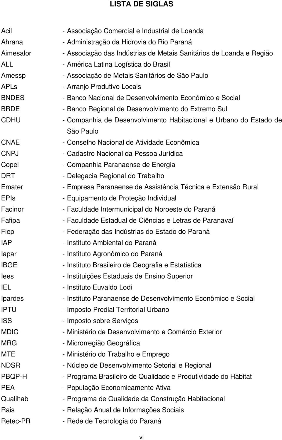 Logística do Brasil - Associação de Metais Sanitários de São Paulo - Arranjo Produtivo Locais - Banco Nacional de Desenvolvimento Econômico e Social - Banco Regional de Desenvolvimento do Extremo Sul
