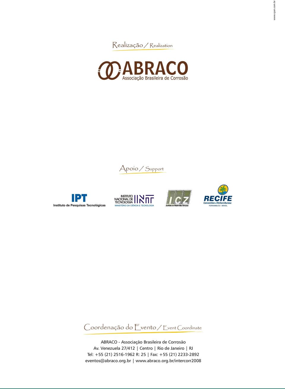ABRACO - Associação eira de Corrosão Av.