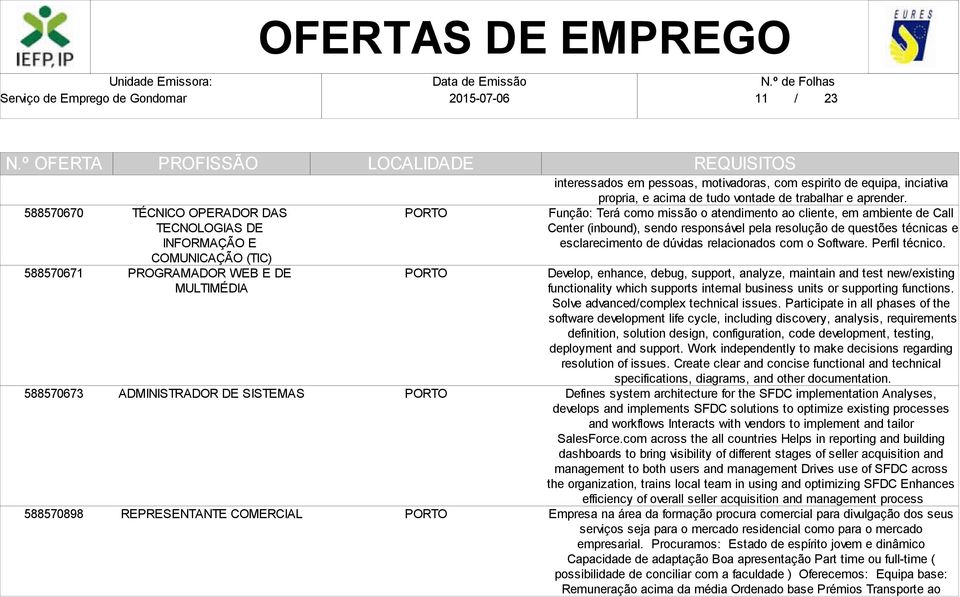 Função: Terá como missão o atendimento ao cliente, em ambiente de Call Center (inbound), sendo responsável pela resolução de questões técnicas e esclarecimento de dúvidas relacionados com o Software.