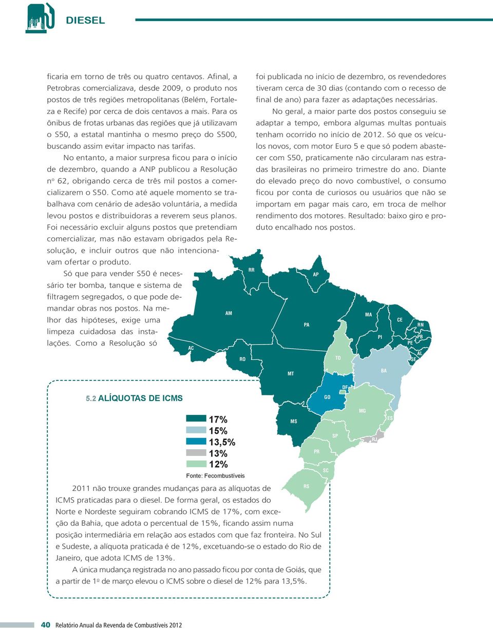 Para os ônibus de frotas urbanas das regiões que já utilizavam o S50, a estatal mantinha o mesmo preço do S500, buscando assim evitar impacto nas tarifas.