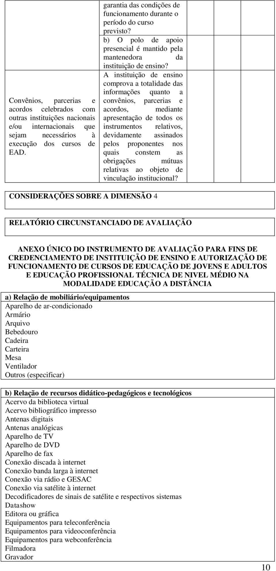 A instituição d nsino comprova a totalidad das informaçõs quanto a convênios, parcrias acordos, mdiant aprsntação d todos os instrumntos rlativos, dvidamnt assinados plos proponnts nos quais constm