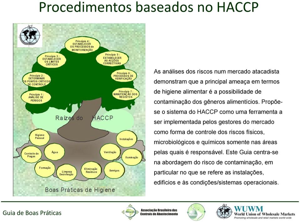 Propõese o sistema do HACCP como uma ferramenta a ser implementada pelos gestores do mercado como forma de controle dos riscos físicos,