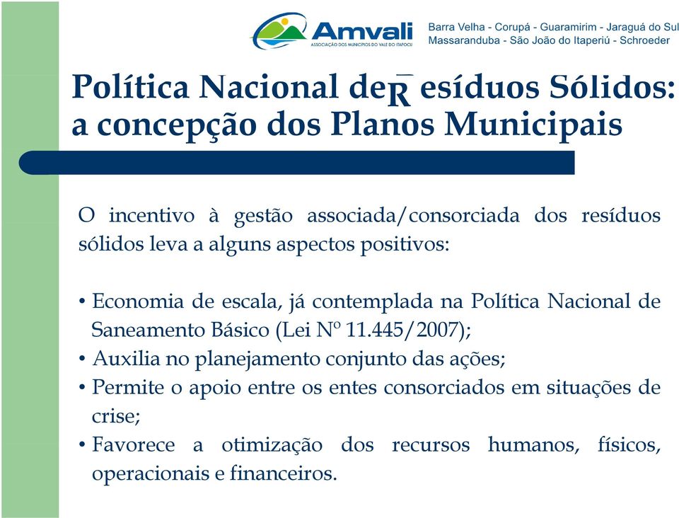 Política Nacional de Saneamento Básico (Lei Nº 11.