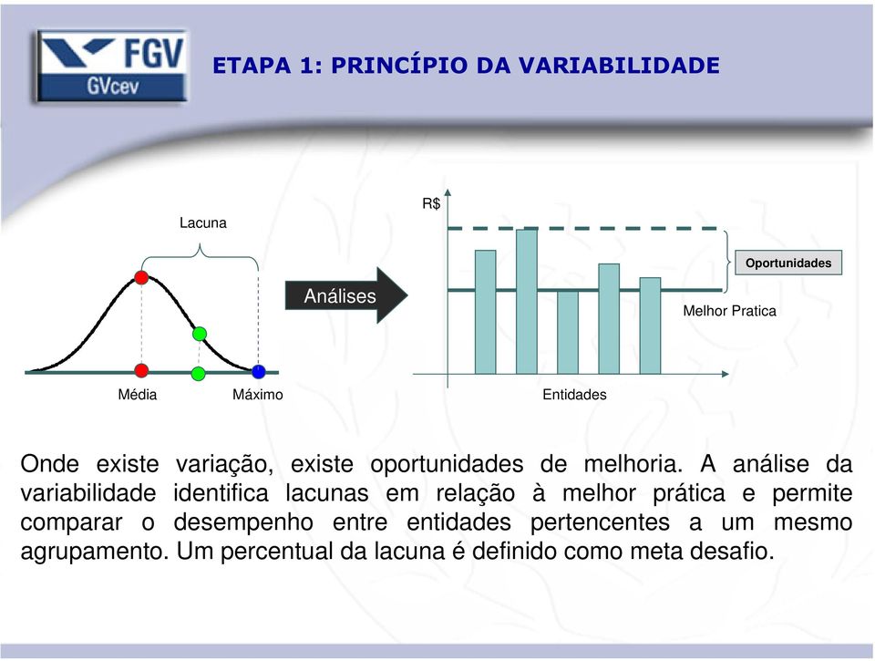 A análise da variabilidade identifica lacunas em relação à melhor prática e permite comparar