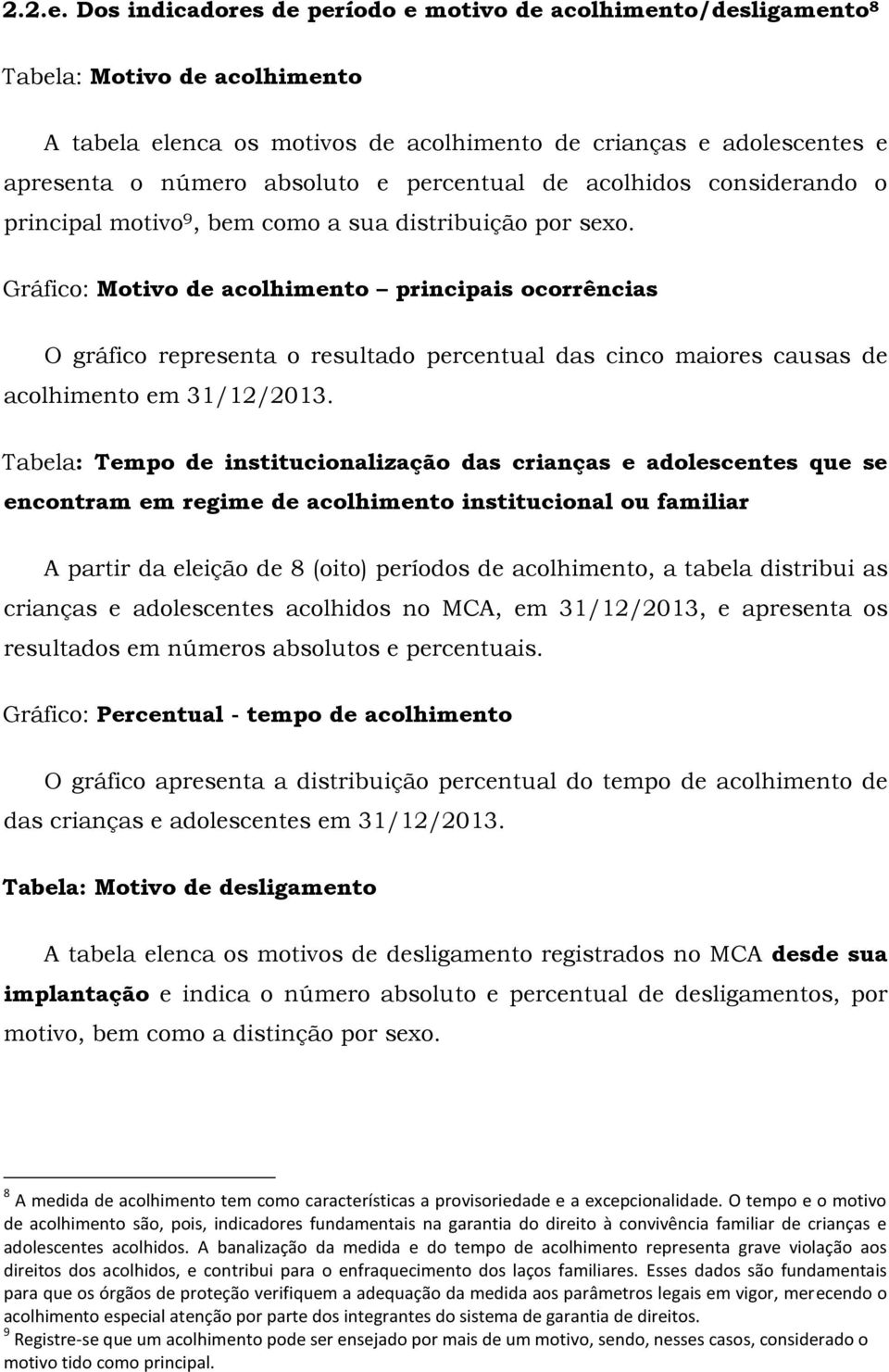 percentual de acolhidos considerando o principal motivo 9, bem como a sua distribuição por sexo.