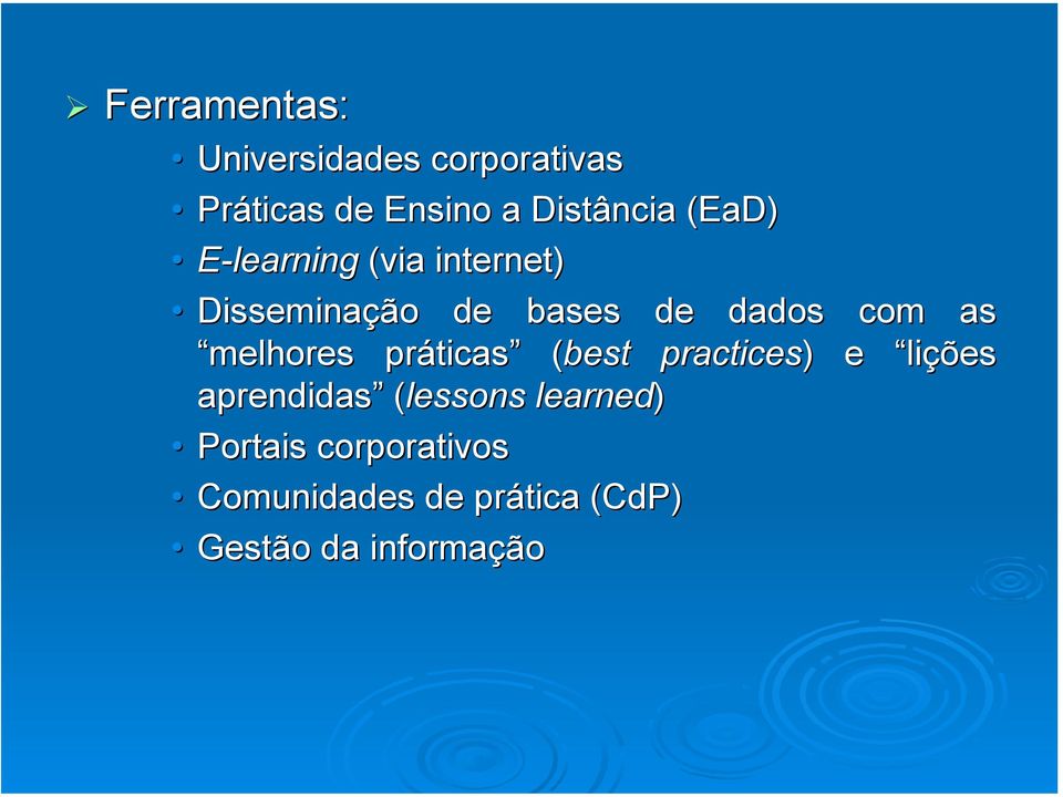 melhores práticas (best( practices) ) e lições aprendidas (lessons(