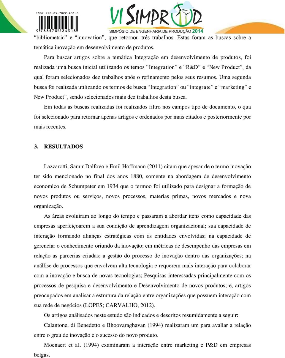 trabalhos após o refinamento pelos seus resumos.