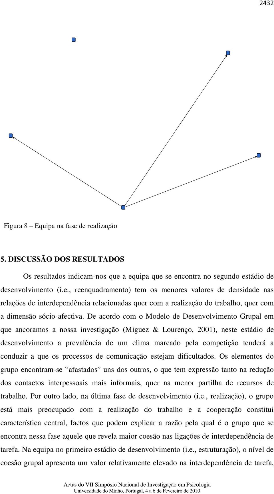 e acordo com o Modelo de esenvolvimento Grupal em que ancoramos a nossa investigação (Miguez & Lourenço, 2001), neste estádio de desenvolvimento a prevalência de um clima marcado pela competição