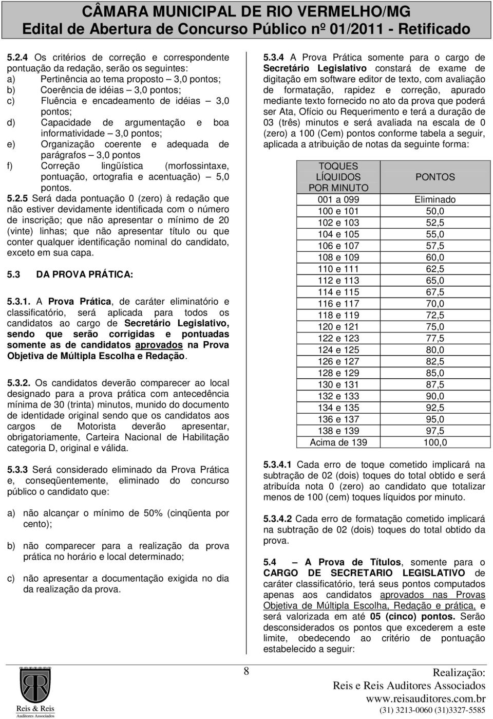 ortografia e acentuação) 5,0 pontos. 5.2.