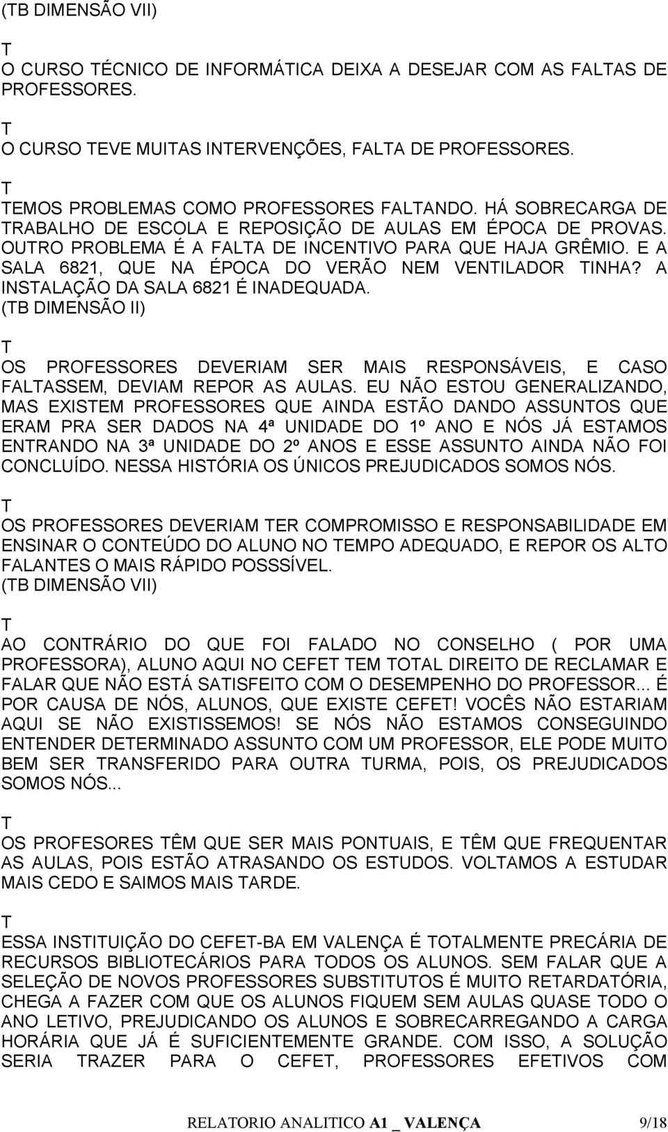 A INSALAÇÃO DA SALA 6821 É INADEQUADA. (B DIENSÃO II) OS PROFESSORES DEVERIA SER AIS RESPONSÁVEIS, E CASO FALASSE, DEVIA REPOR AS AULAS.