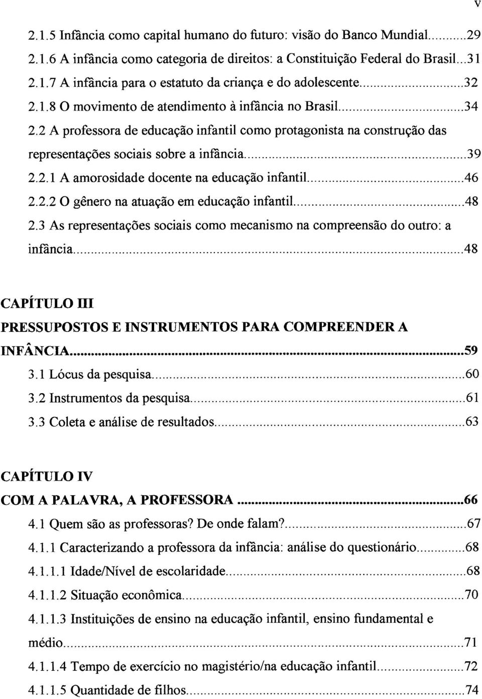 2.2 O gênero na atuação em educação infantil 48 2.